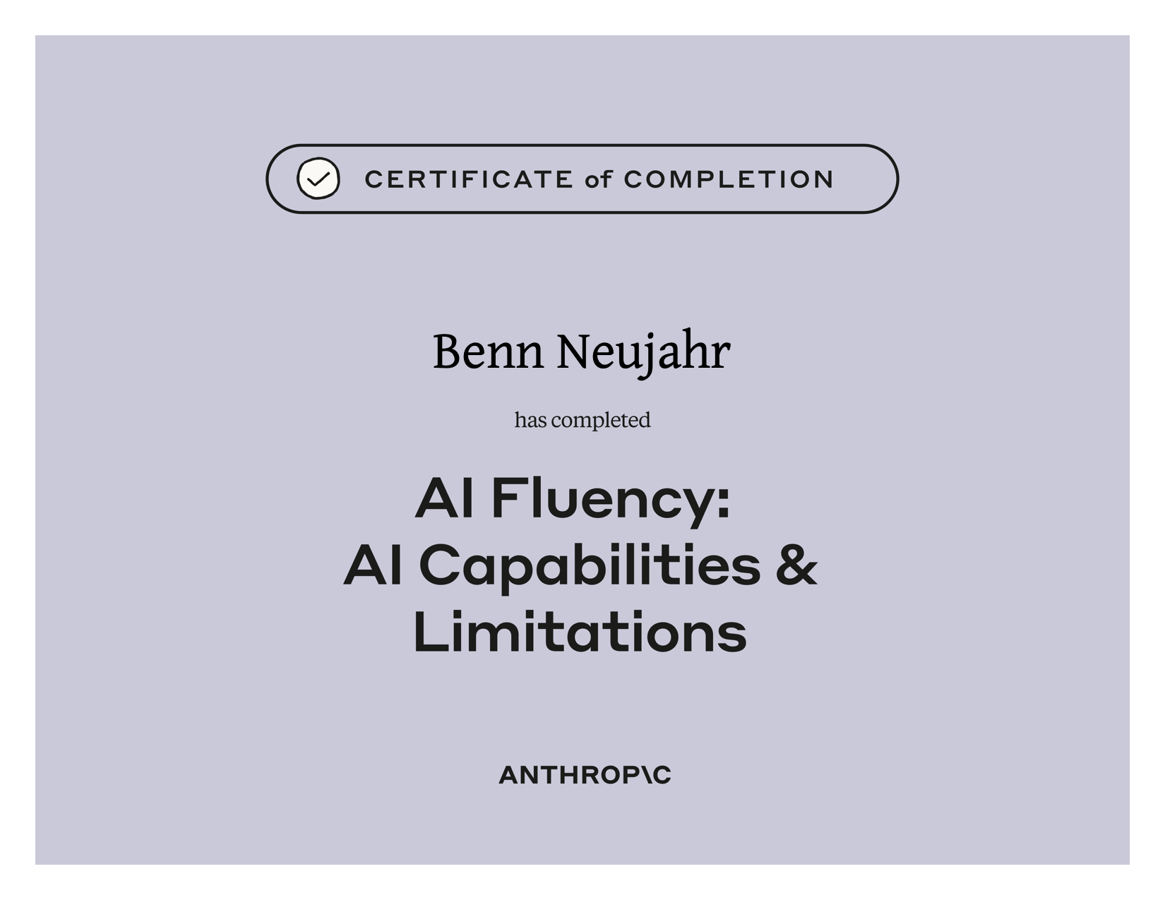 Zertifikat: Capabilities and Limitations – Anthropic